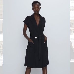 Belted Wrap Sleeveless Dress • Zara